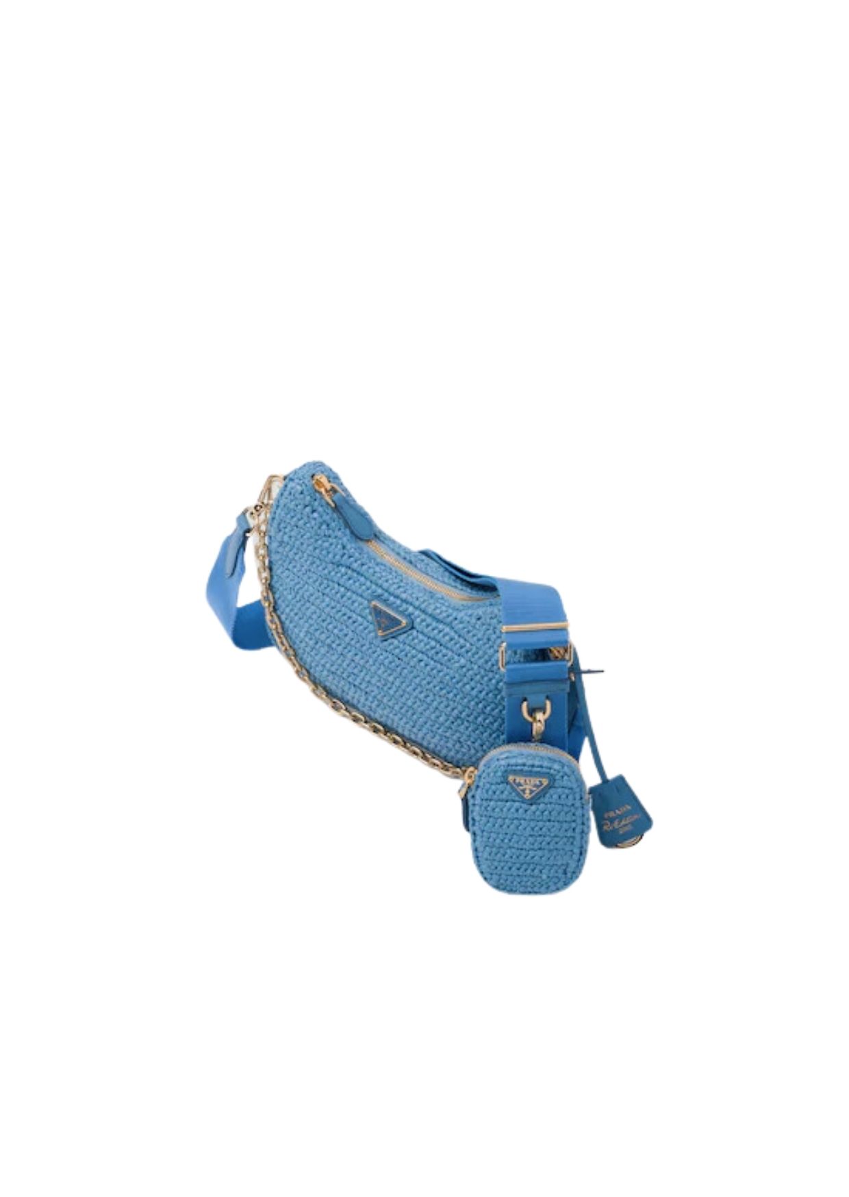 Prada Re-Edition 2005 Raffia Bag Blue For Women 1BH204_2A2T_F0076_V_V9L