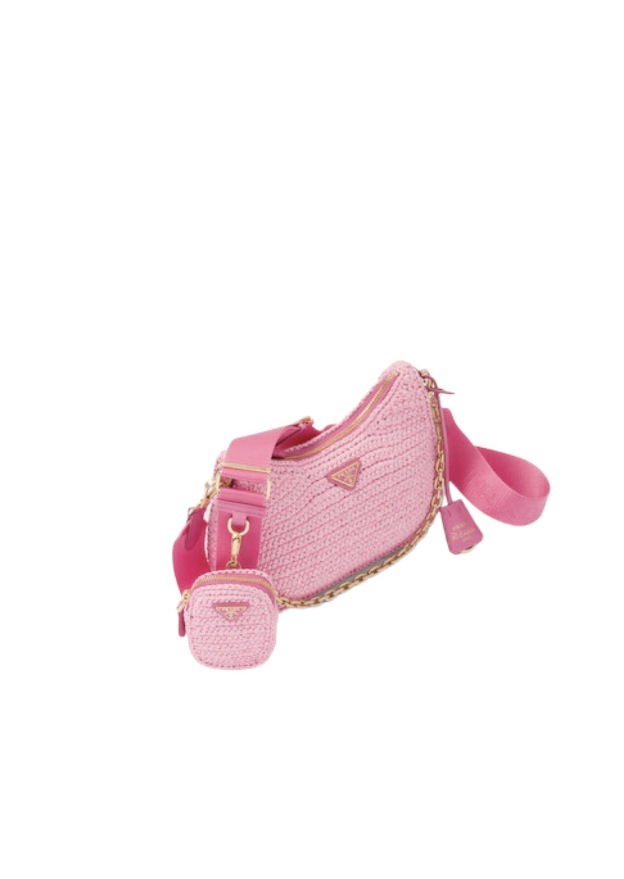 Prada Re-Edition 2005 Raffia Bag Pink For Women 1BH204_2A2T_F0442_V_V9L