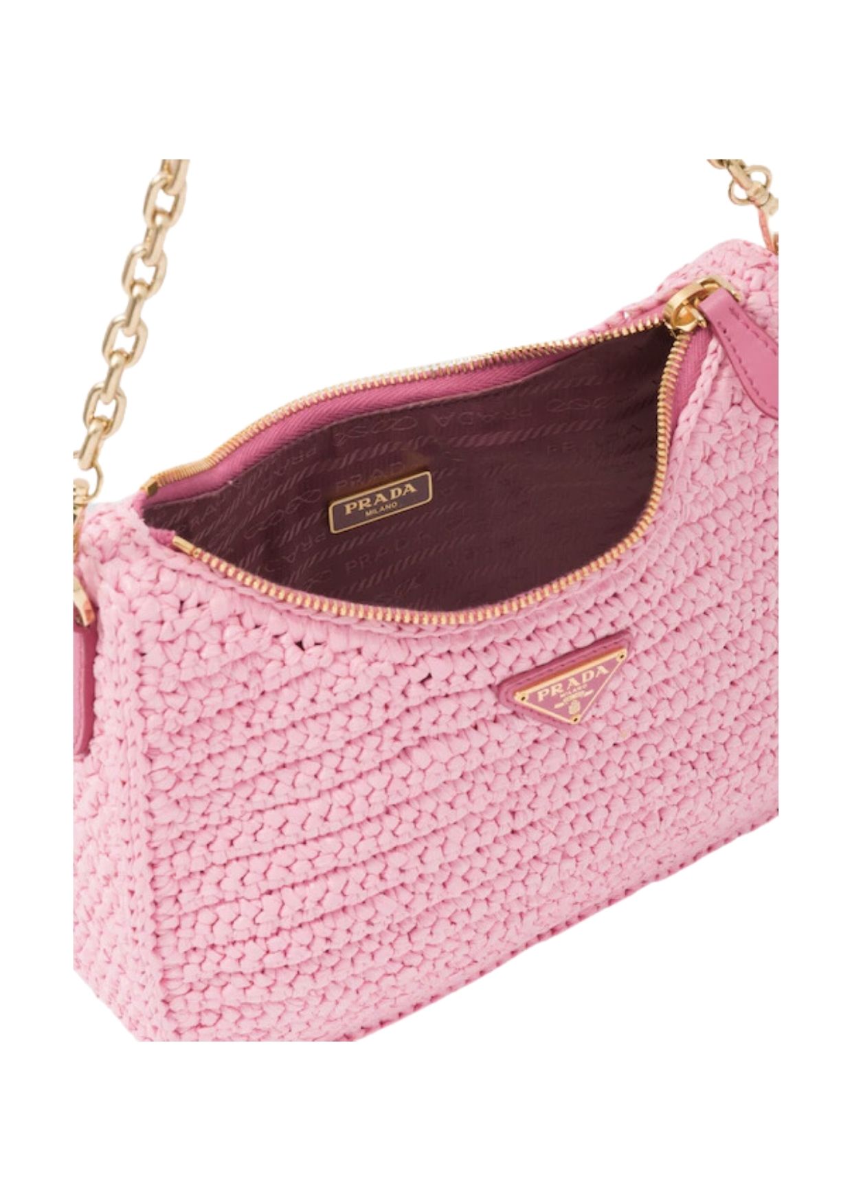 Prada Re-Edition 2005 Raffia Bag Pink For Women 1BH204_2A2T_F0442_V_V9L