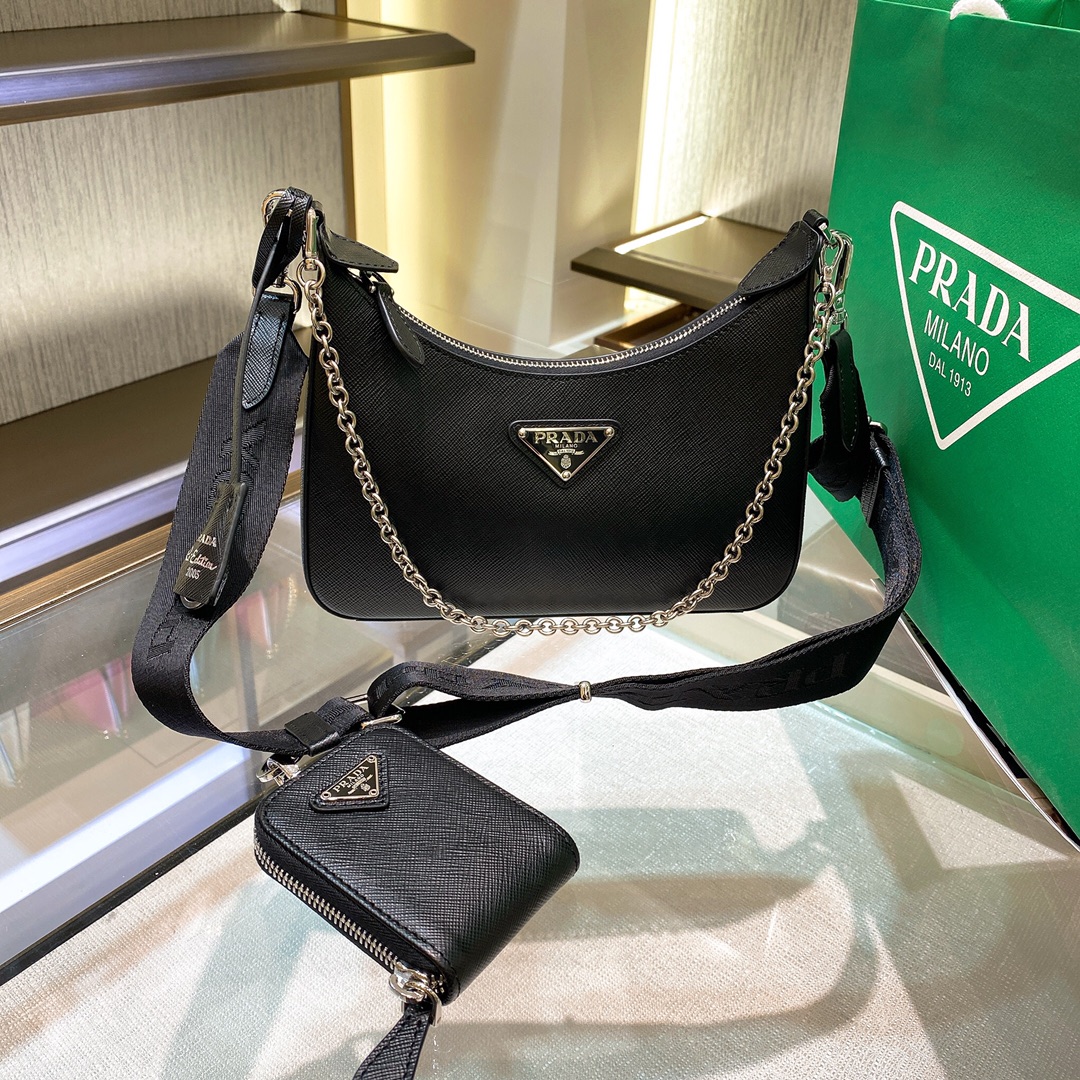 Prada Re-Edition 2005 Re-Nylon Mini Bag Black For Women, Women’s Bags 8.6in/22cm