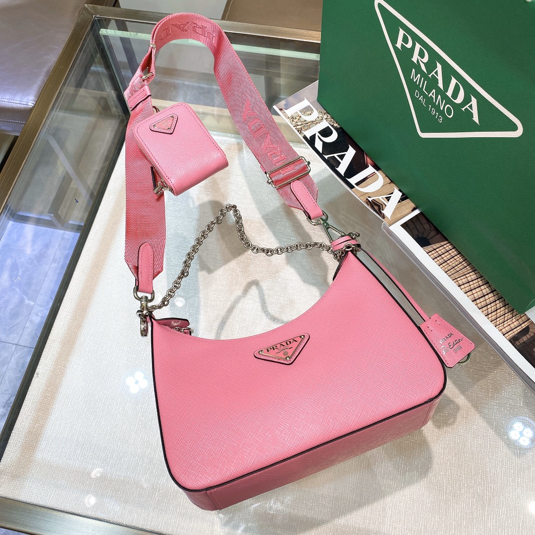 Prada Re-Edition 2005 Re-Nylon Mini Bag Pink For Women, Women’s Bags 8.6in/22cm 1NE204_R064_F0E18
