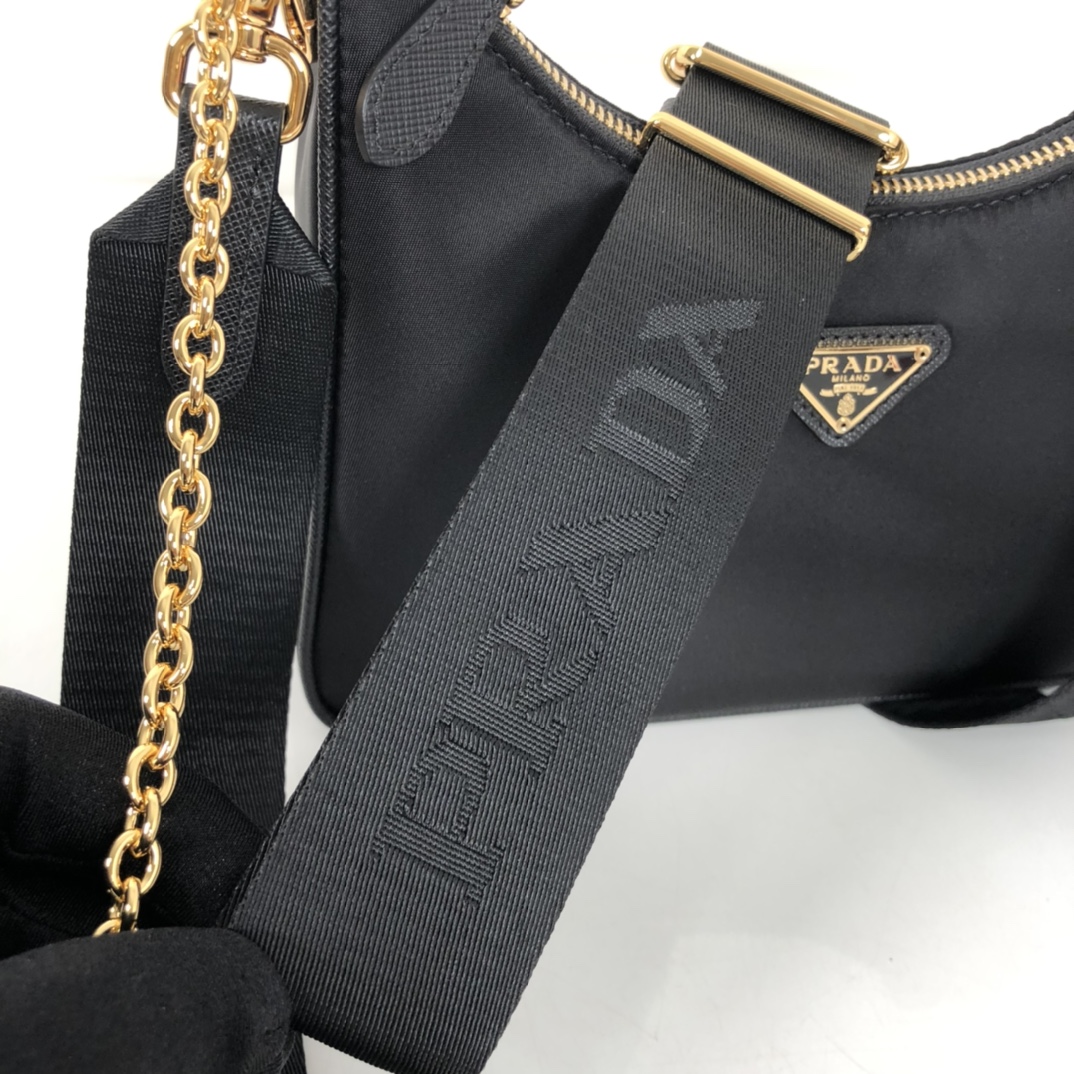 Prada Re-Edition 2005 Saffiano Bag Black For Women, Women’s Bags 8.6in/22cm 1BH204_NZV_F0632_V_V2M