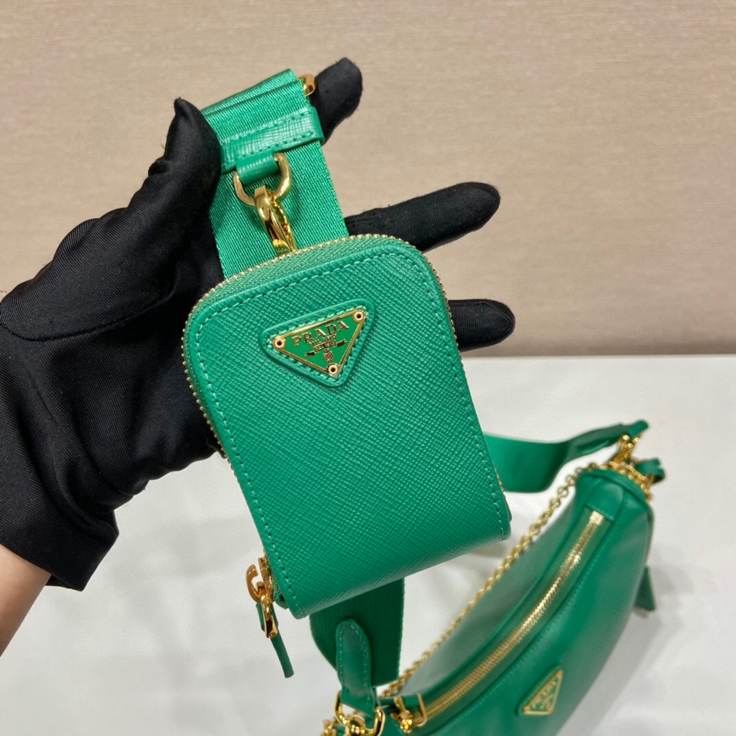 Prada Re-Edition 2005 Saffiano Bag In Green For Women 8.6 in/ 22 cm 1BH204_NZV_F0PCL_V_V2M