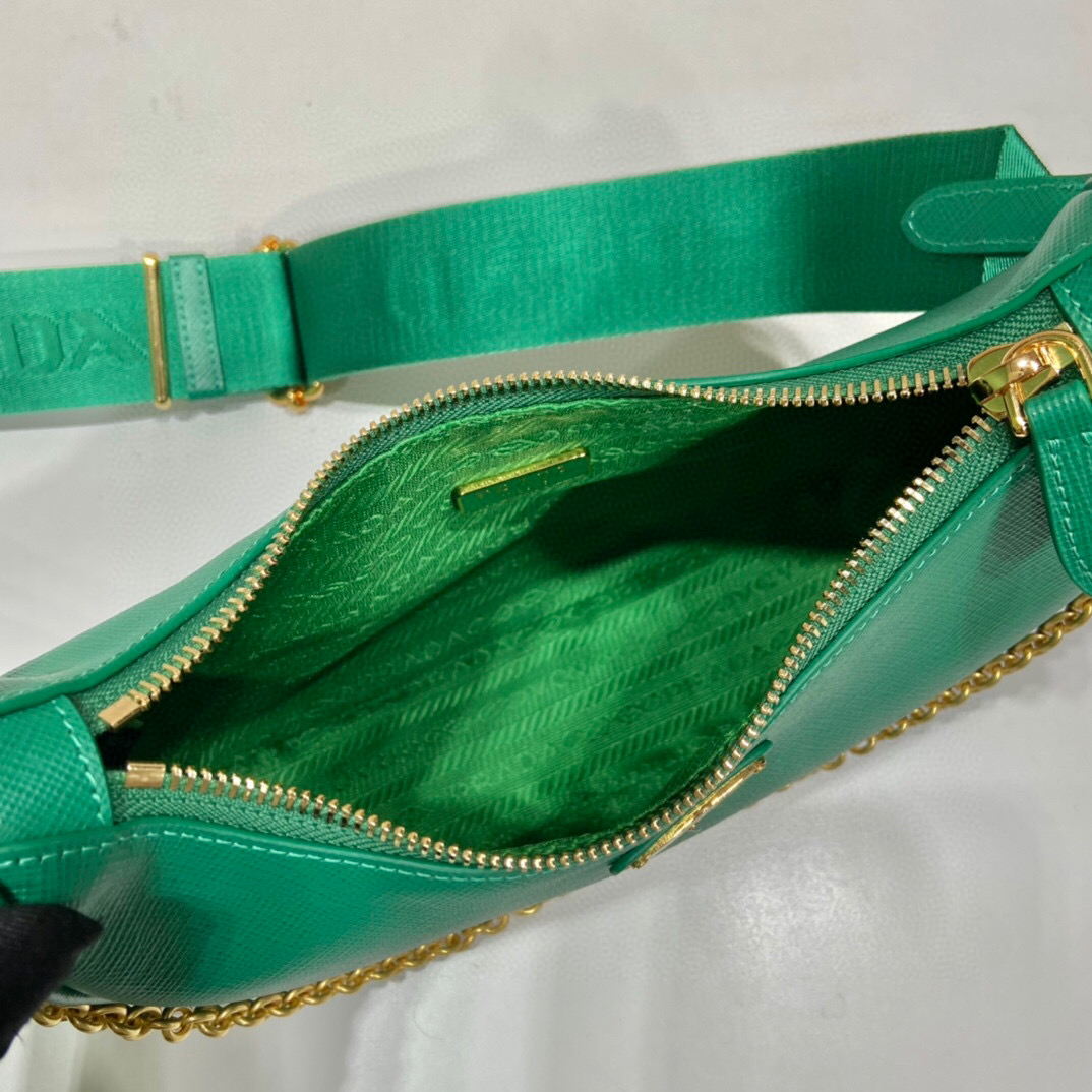 Prada Re-Edition 2005 Saffiano Bag In Green For Women 8.6 in/ 22 cm 1BH204_NZV_F0PCL_V_V2M