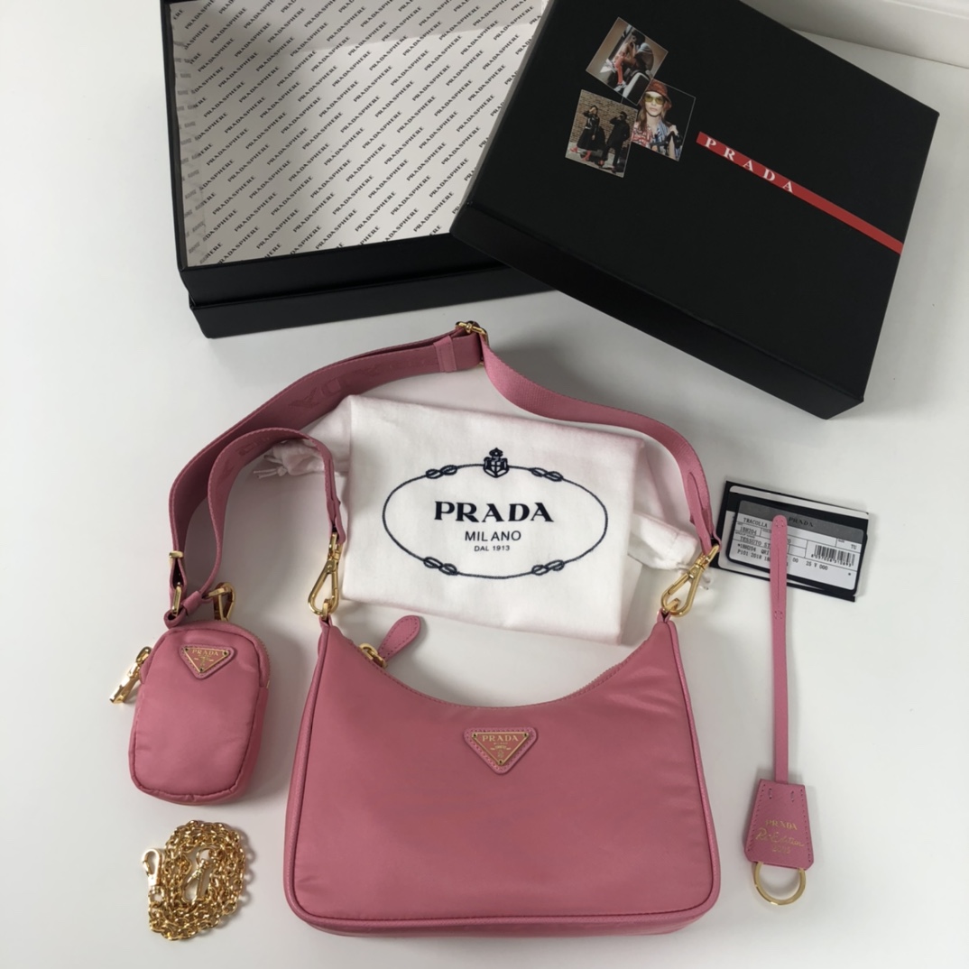 Prada Re-Edition 2005 Saffiano Bag Pink For Women, Women’s Bags 8.6in/22cm 1BH204_NZV_F011S_V_V2M