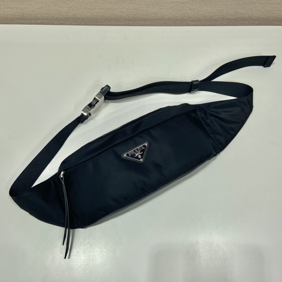 Prada Re-Nylon And Saffiano Belt Bag Black For Women, Women’s Bags 10.2in/26cm 2VL034_2DMG_F0002_V_OOO