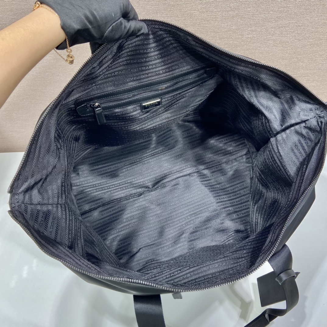Prada Re-Nylon And Saffiano Duffle Bag Black For Women, Women’s Bags 17.5in/45cm 2VC796_2DMH_F0002_V_OOO