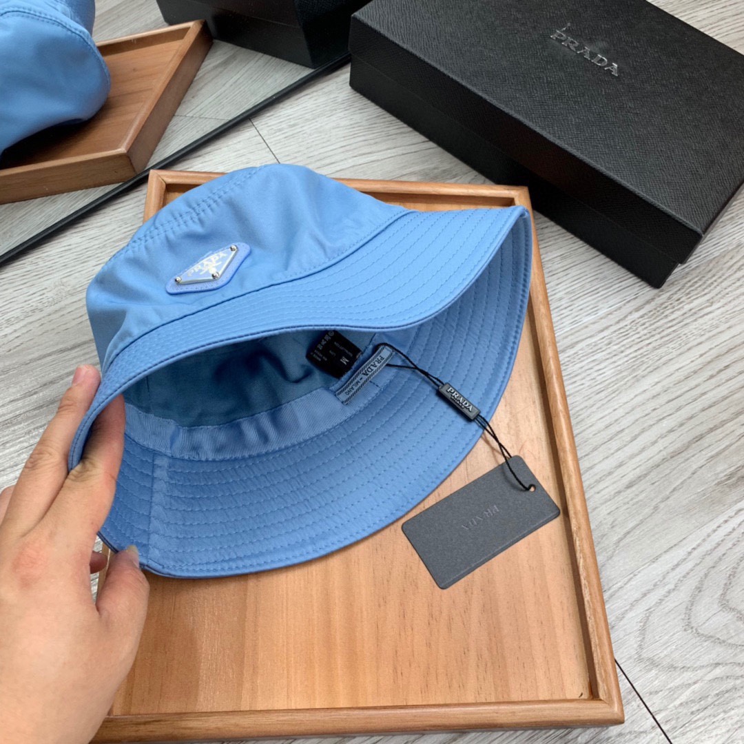 Prada Re-Nylon Bucket Hat Blue Prada Hat