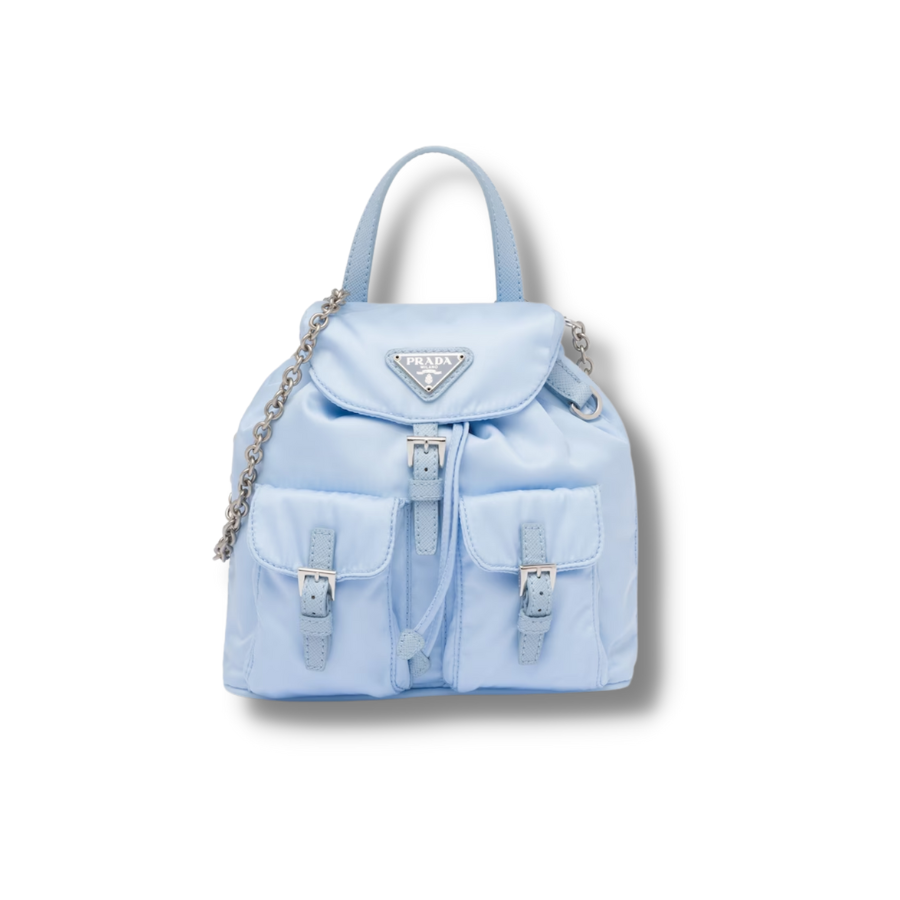 Prada Re-Nylon Mini Backpack Light Blue For Women-1BH029_RV44_F0076_V_DOO