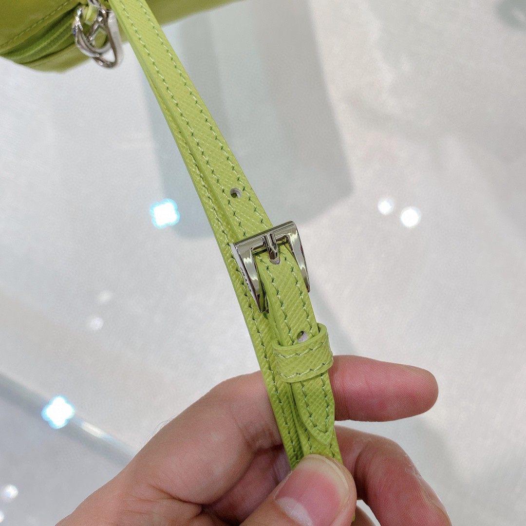 Prada Re-Nylon Necessaire Bag Beige/Black/Green/Yellow For Women 7.8 in/ 20 cm 1NE693_R067_F0F24