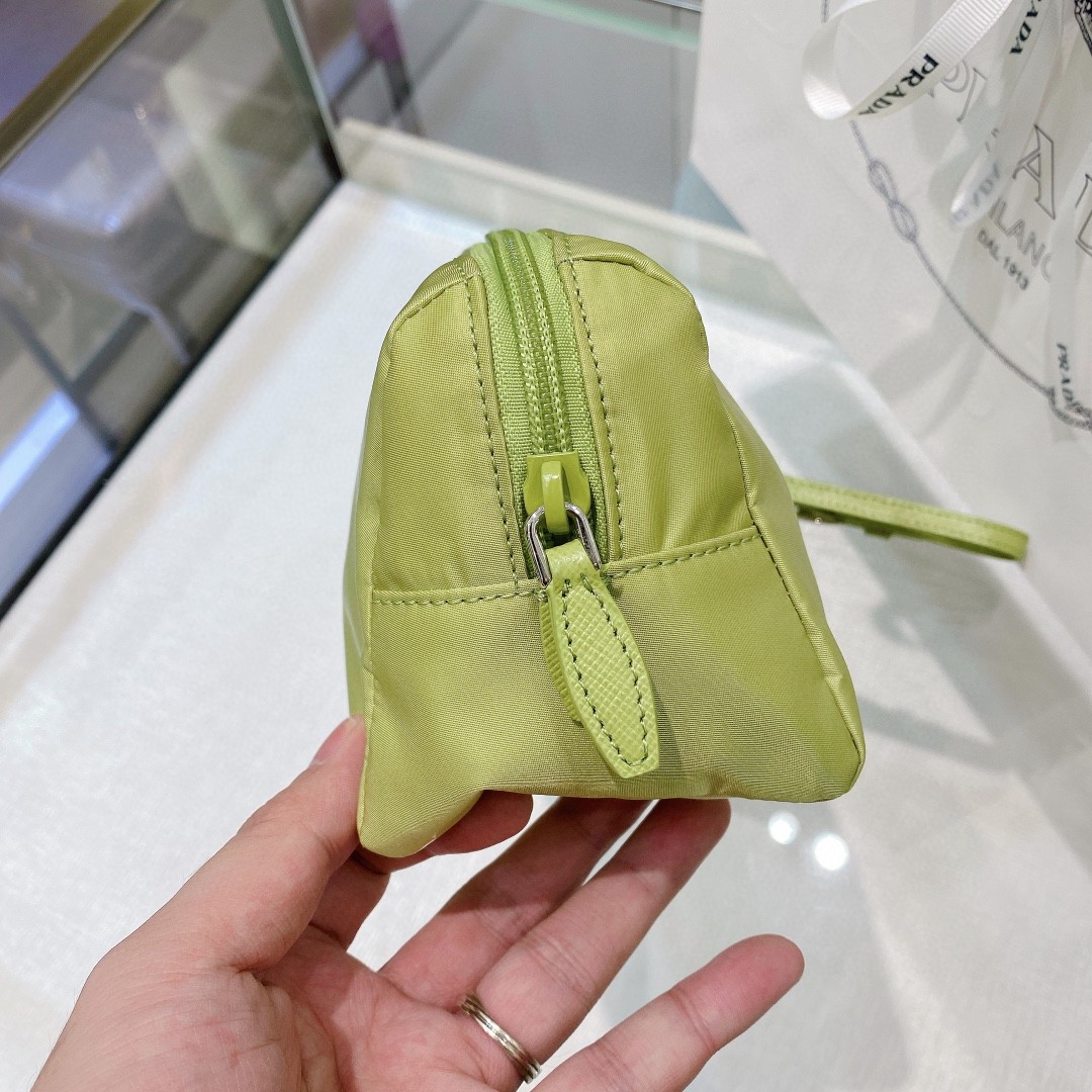 Prada Re-Nylon Necessaire Bag Beige/Black/Green/Yellow For Women 7.8 in/ 20 cm 1NE693_R067_F0F24