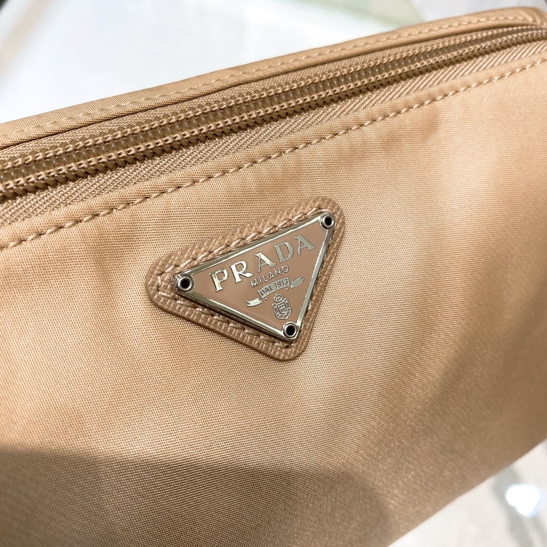 Prada Re-Nylon Necessaire Bag Beige/Black/Green/Yellow For Women 7.8 in/ 20 cm 1NE693_R067_F0F24