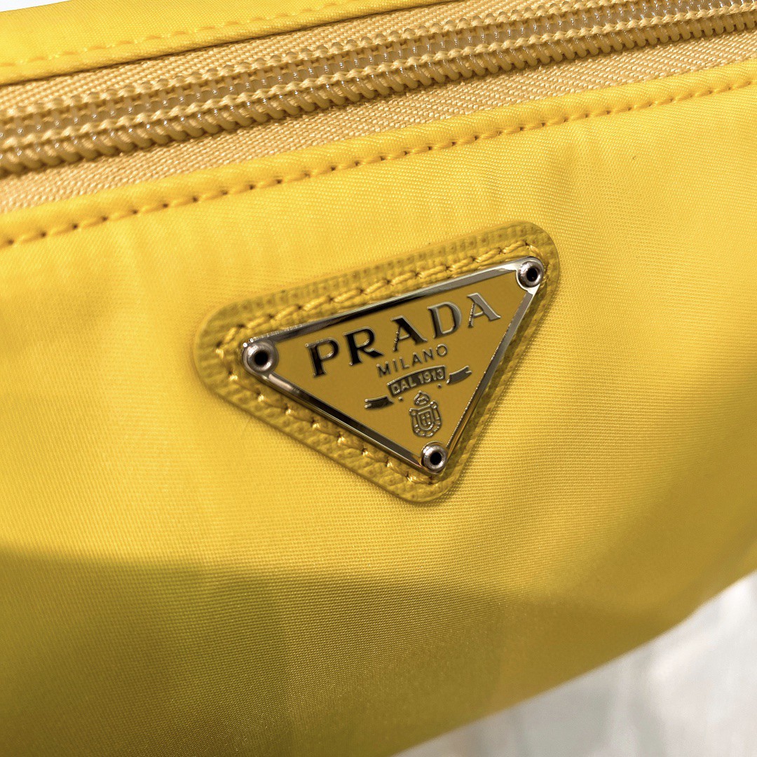 Prada Re-Nylon Necessaire Bag Beige/Black/Green/Yellow For Women 7.8 in/ 20 cm 1NE693_R067_F0F24