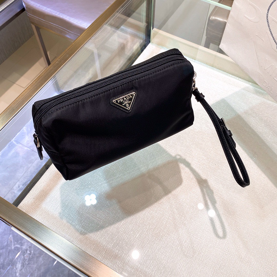Prada Re-Nylon Necessaire Bag Black/Blue/Pink/Orange For Women 7.8 in/ 20 cm 1NE693_R067_F0002