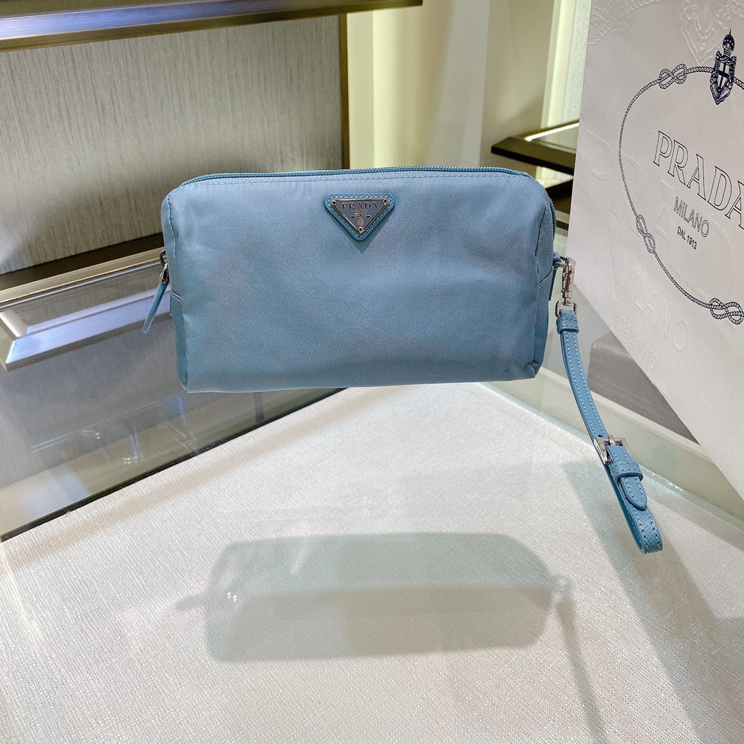 Prada Re-Nylon Necessaire Bag Black/Blue/Pink/Orange For Women 7.8 in/ 20 cm 1NE693_R067_F0002