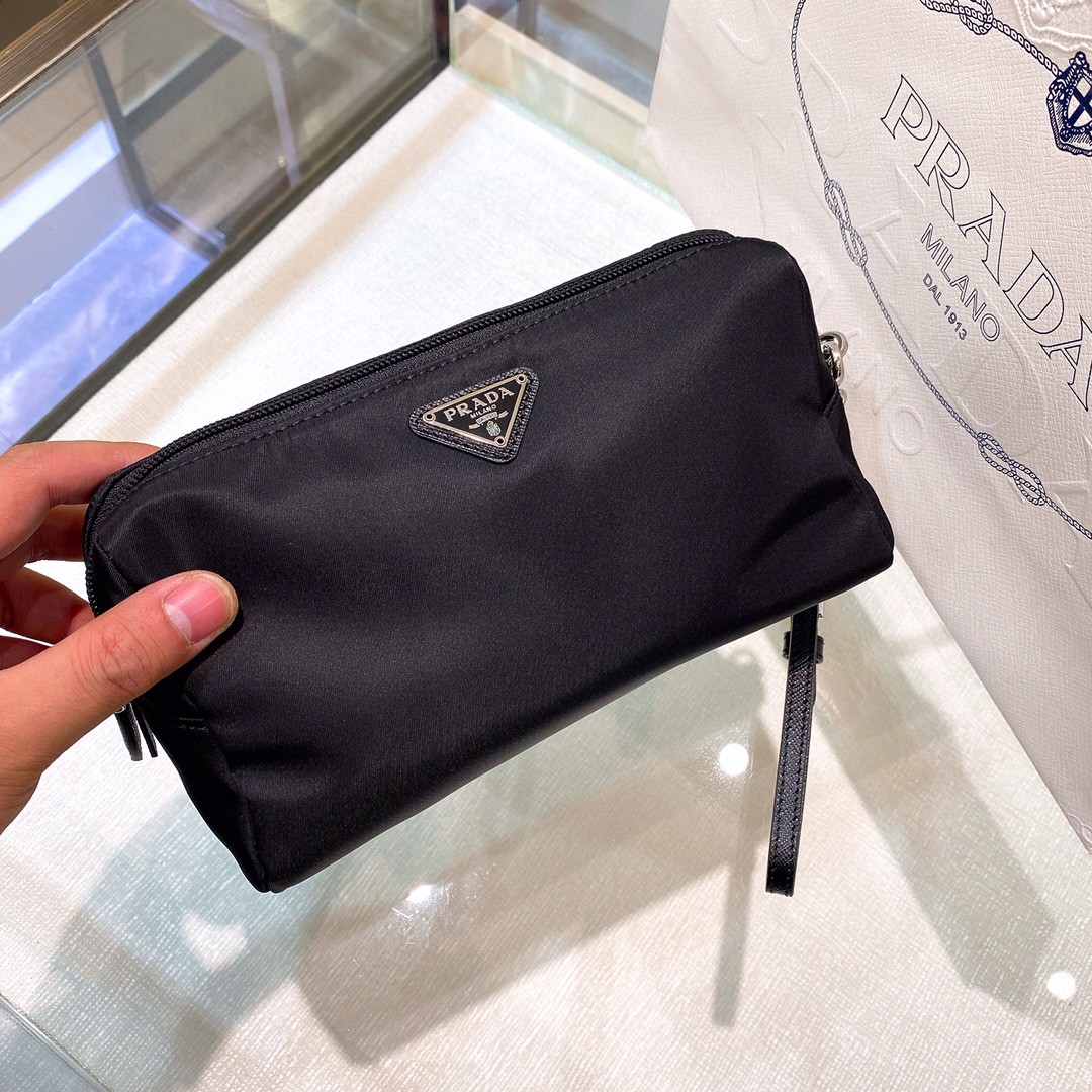 Prada Re-Nylon Necessaire Bag Black/Blue/Pink/Orange For Women 7.8 in/ 20 cm 1NE693_R067_F0002