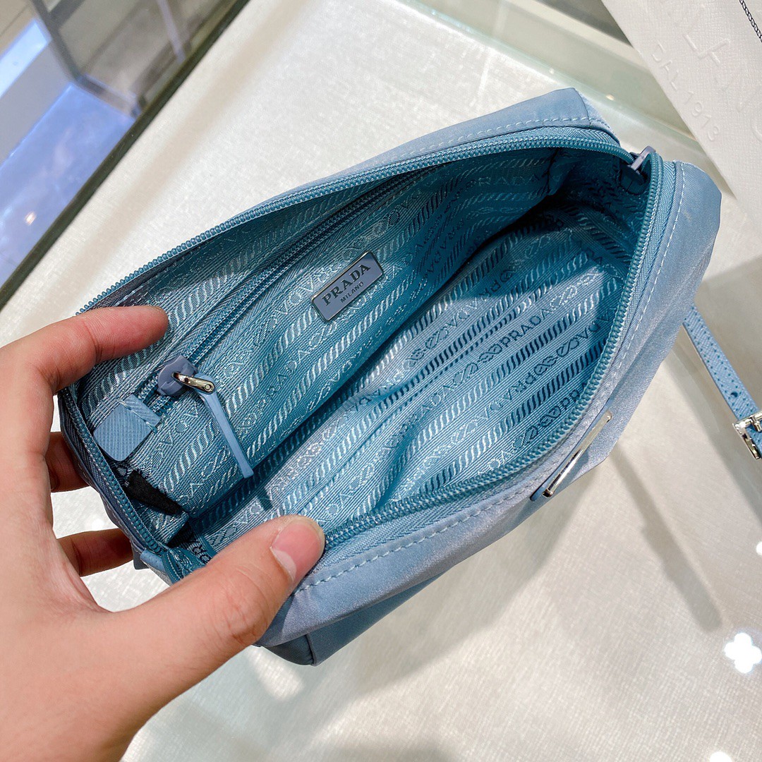 Prada Re-Nylon Necessaire Bag Black/Blue/Pink/Orange For Women 7.8 in/ 20 cm 1NE693_R067_F0002