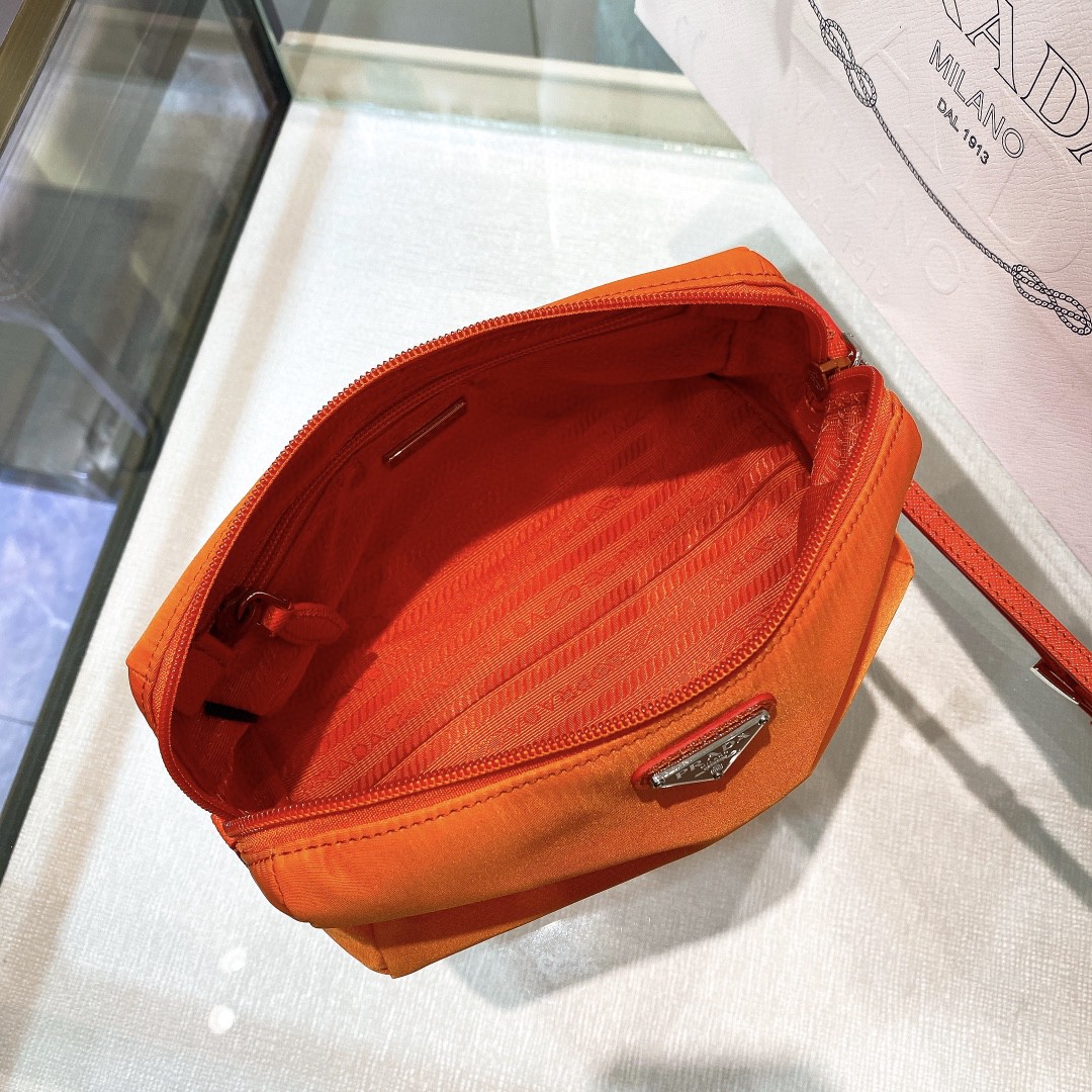 Prada Re-Nylon Necessaire Bag Black/Blue/Pink/Orange For Women 7.8 in/ 20 cm 1NE693_R067_F0002