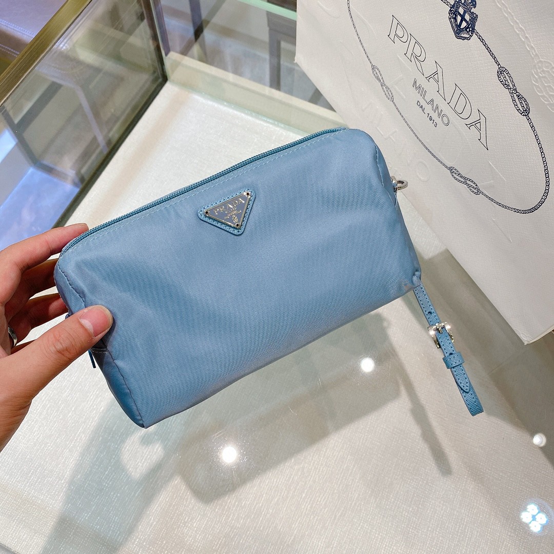 Prada Re-Nylon Necessaire Bag Black/Blue/Pink/Orange For Women 7.8 in/ 20 cm 1NE693_R067_F0002