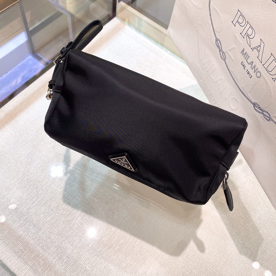 Prada Re-Nylon Necessaire Bag Black/Blue/Pink/Orange For Women 7.8 in/ 20 cm 1NE693_R067_F0002