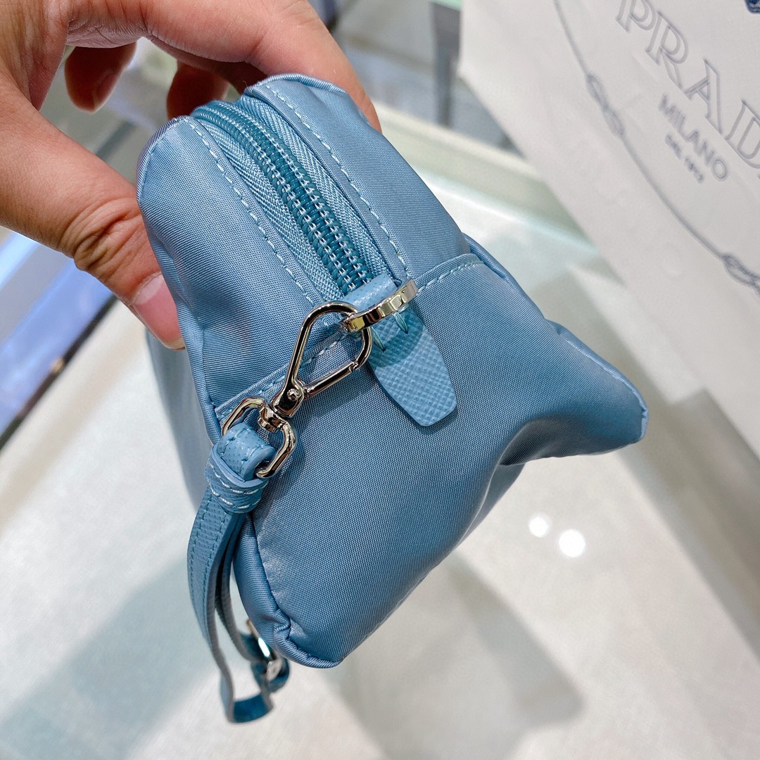 Prada Re-Nylon Necessaire Bag Black/Blue/Pink/Orange For Women 7.8 in/ 20 cm 1NE693_R067_F0002