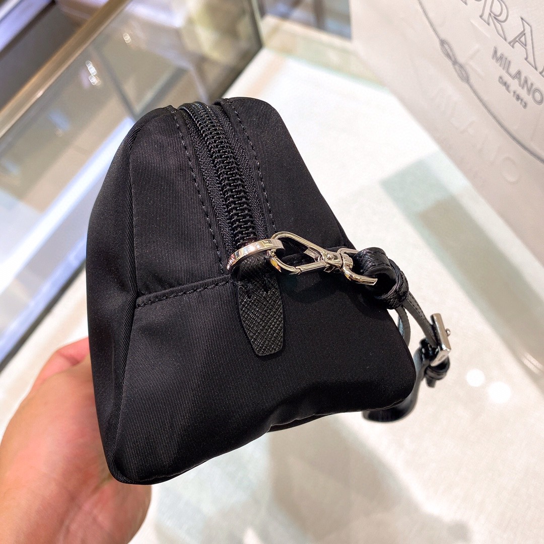 Prada Re-Nylon Necessaire Bag Black/Blue/Pink/Orange For Women 7.8 in/ 20 cm 1NE693_R067_F0002