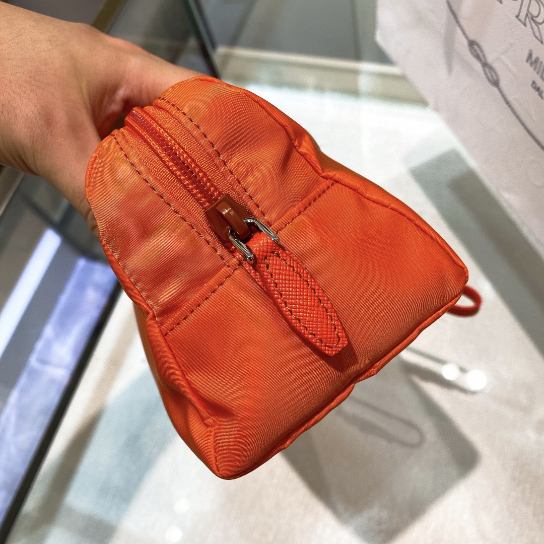 Prada Re-Nylon Necessaire Bag Black/Blue/Pink/Orange For Women 7.8 in/ 20 cm 1NE693_R067_F0002
