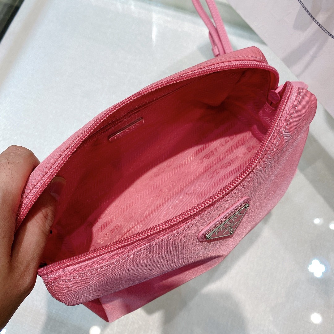Prada Re-Nylon Necessaire Bag Black/Blue/Pink/Orange For Women 7.8 in/ 20 cm 1NE693_R067_F0002