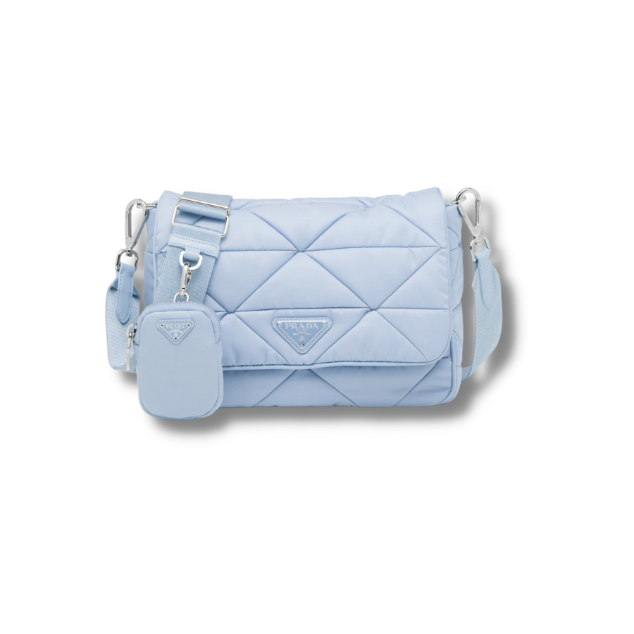 Prada Re-Nylon Padded Shoulder Bag Blue For Women-1BD290_RDJN_F0076_V_O1O