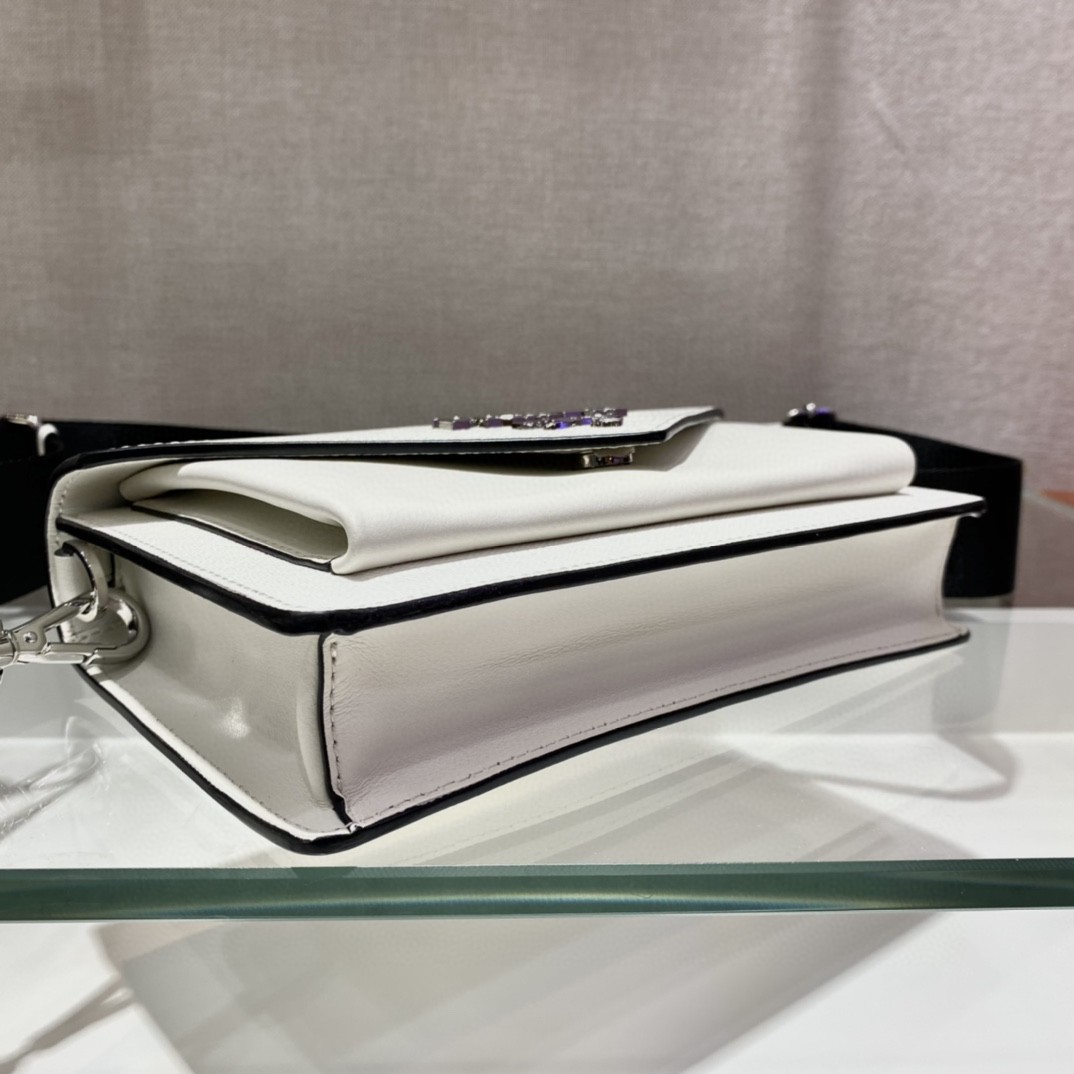 Prada Saffiano Mini Envelope Bag White For Women, Women’s Bags 7.9in/20cm 1BP020_2EVU_F0009_V_N2O