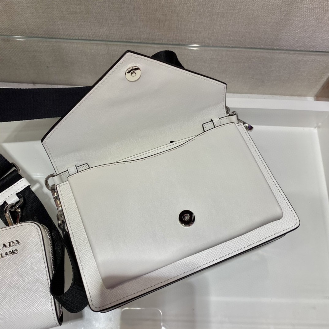 Prada Saffiano Mini Envelope Bag White For Women, Women’s Bags 7.9in/20cm 1BP020_2EVU_F0009_V_N2O