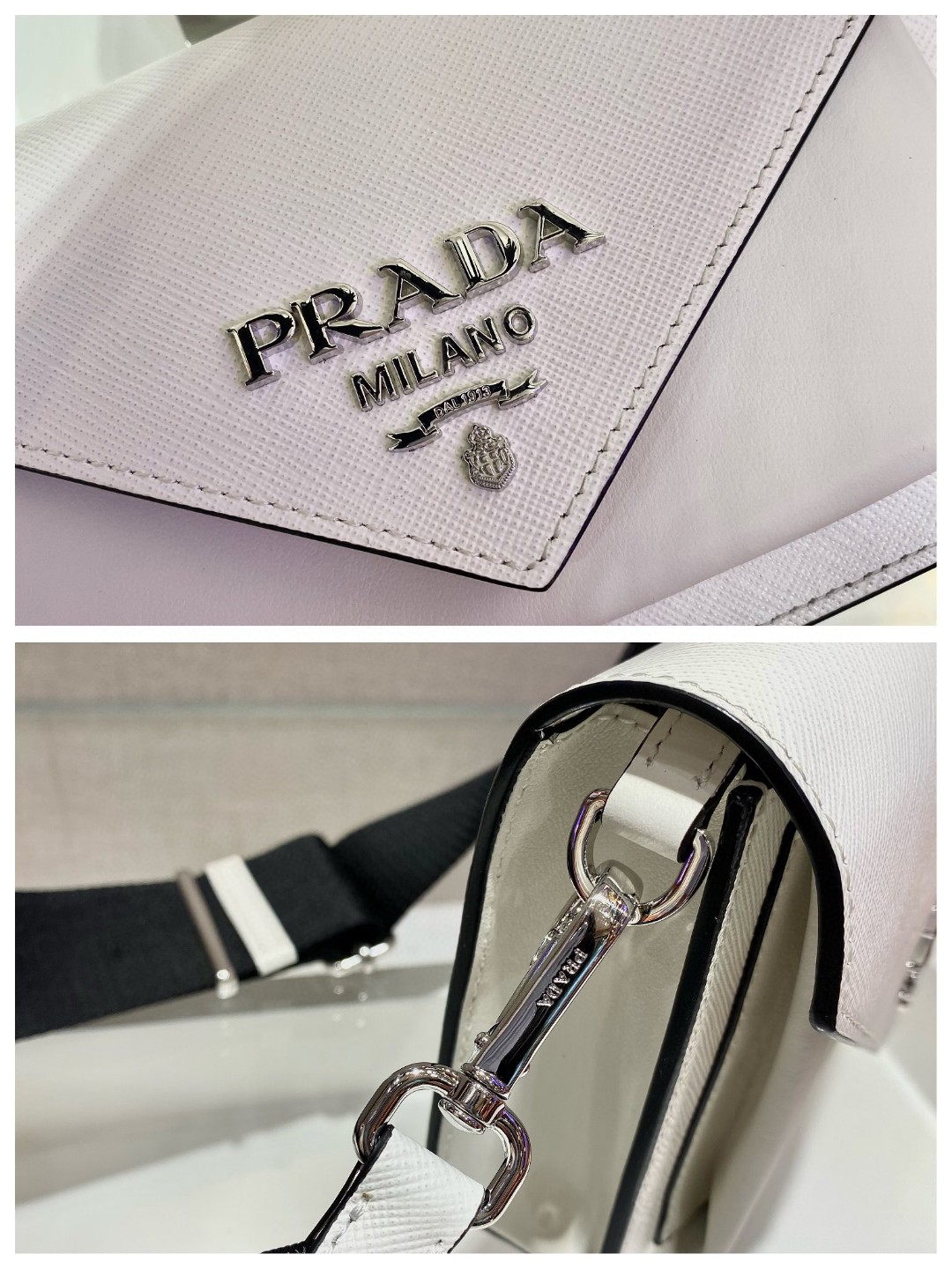 Prada Saffiano Mini Envelope Bag White For Women, Women’s Bags 7.9in/20cm 1BP020_2EVU_F0009_V_N2O
