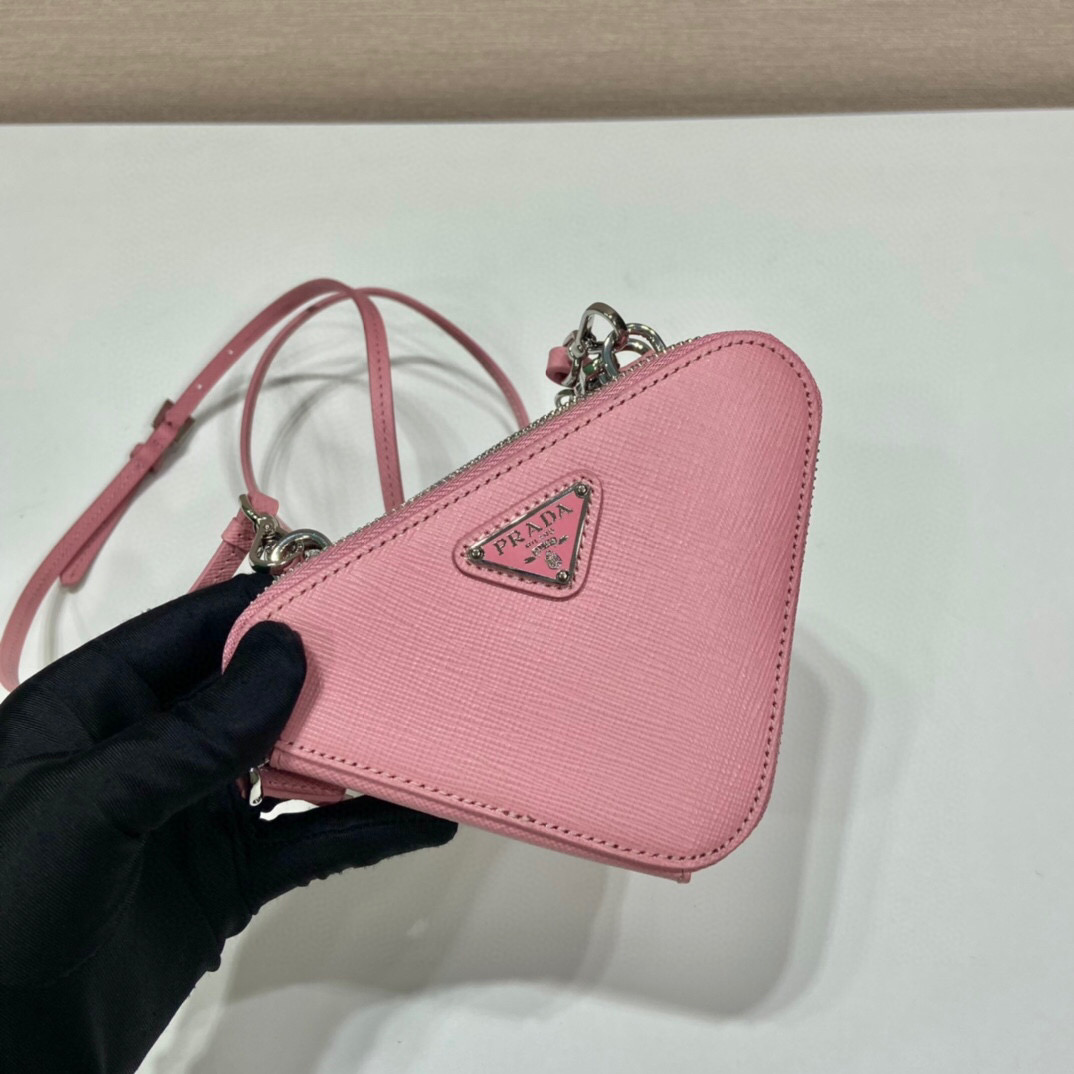 Prada Saffiano Mini Pouch In Pink For Women 5.9in/ 15cm 1NR015_053_F0442