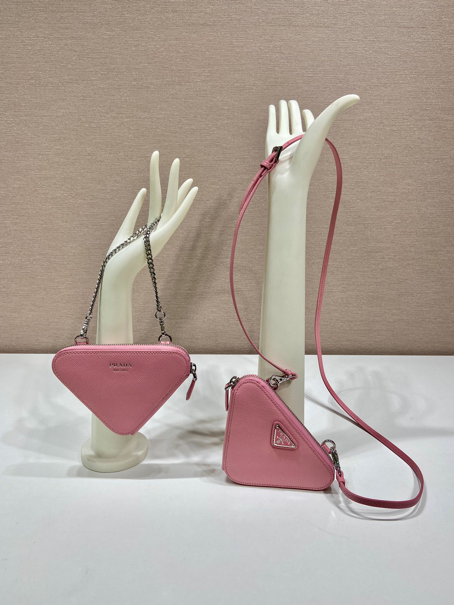 Prada Saffiano Mini Pouch In Pink For Women 5.9in/ 15cm 1NR015_053_F0442