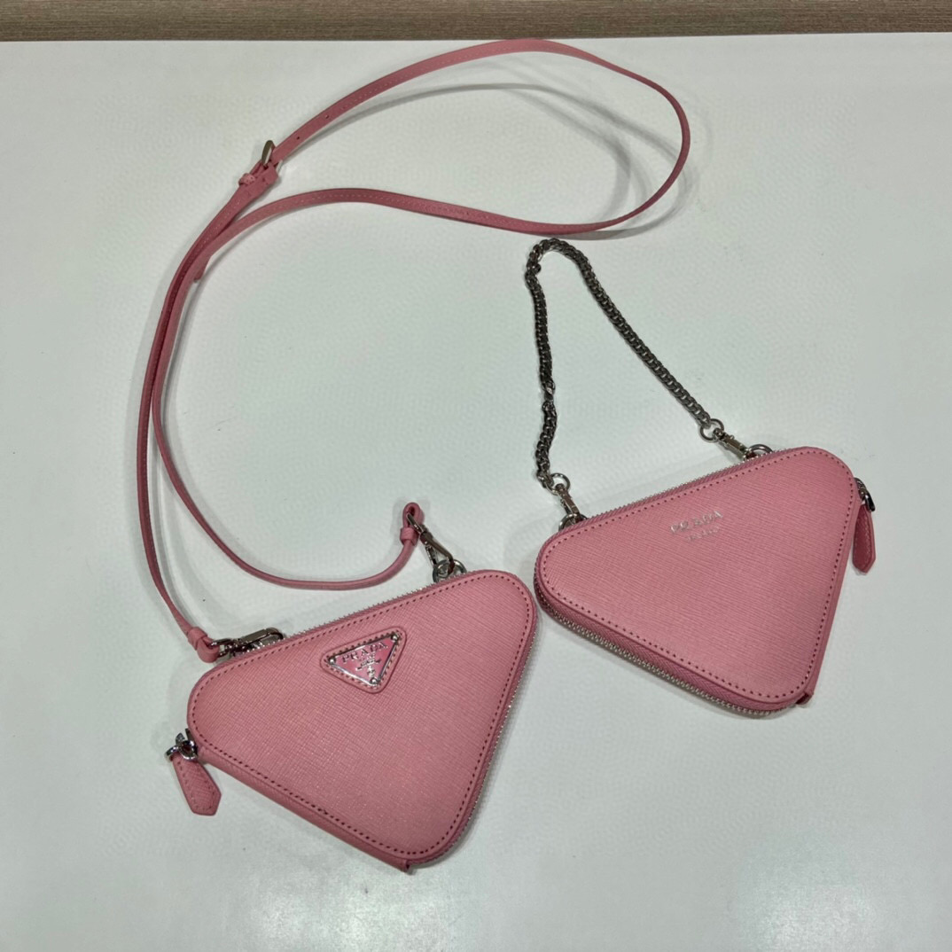 Prada Saffiano Mini Pouch In Pink For Women 5.9in/ 15cm 1NR015_053_F0442