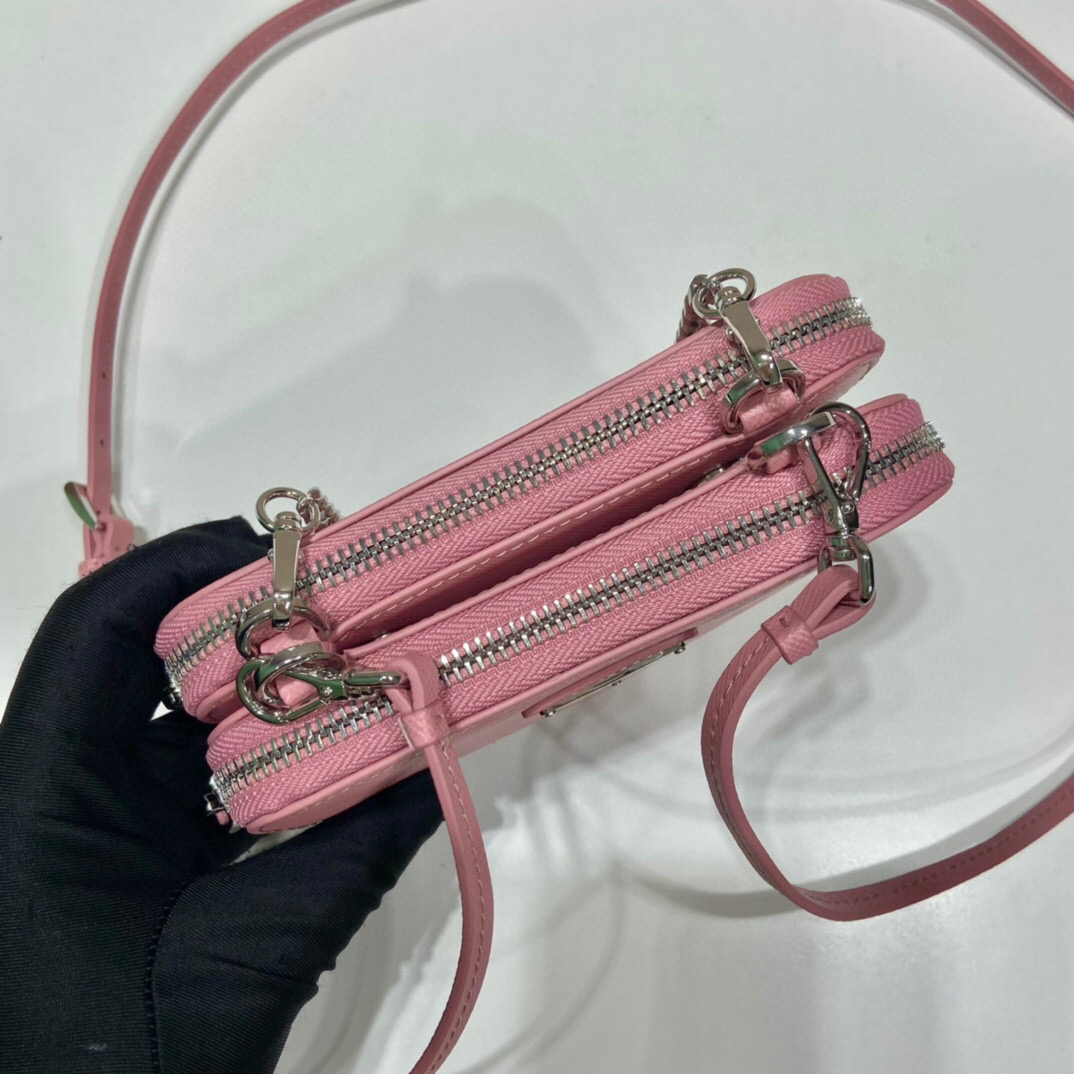 Prada Saffiano Mini Pouch In Pink For Women 5.9in/ 15cm 1NR015_053_F0442