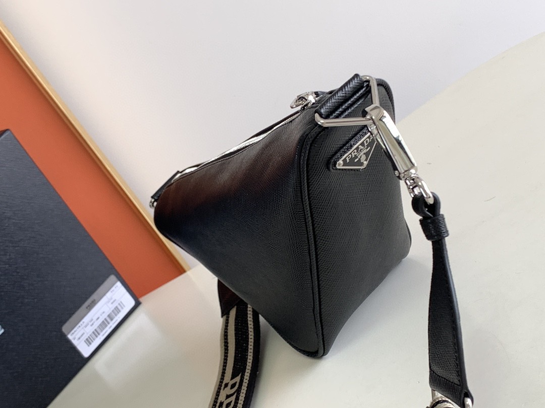 Prada Saffiano Prada Triangle Bag Green/Black/White For Women 11.1 in / 28 cm 2VH155_2FAD_F0458_V_OOO