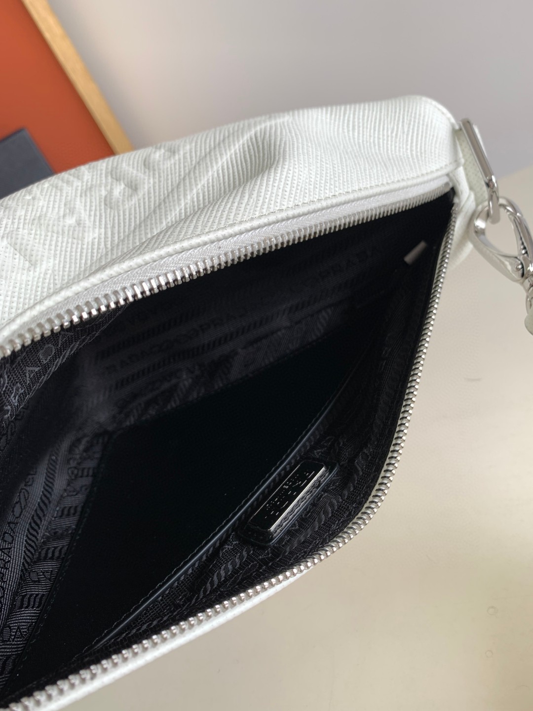 Prada Saffiano Prada Triangle Bag Green/Black/White For Women 11.1 in / 28 cm 2VH155_2FAD_F0458_V_OOO