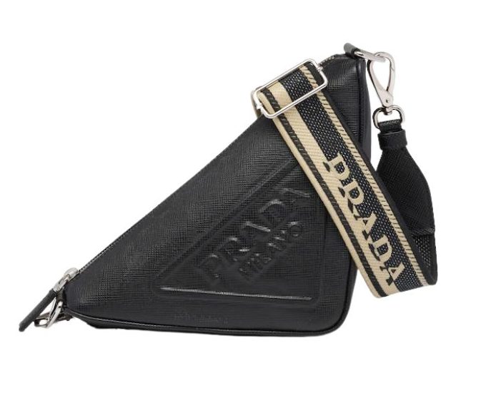 Prada Saffiano Prada Triangle Bag Green/Black/White For Women 11.1 in / 28 cm 2VH155_2FAD_F0458_V_OOO