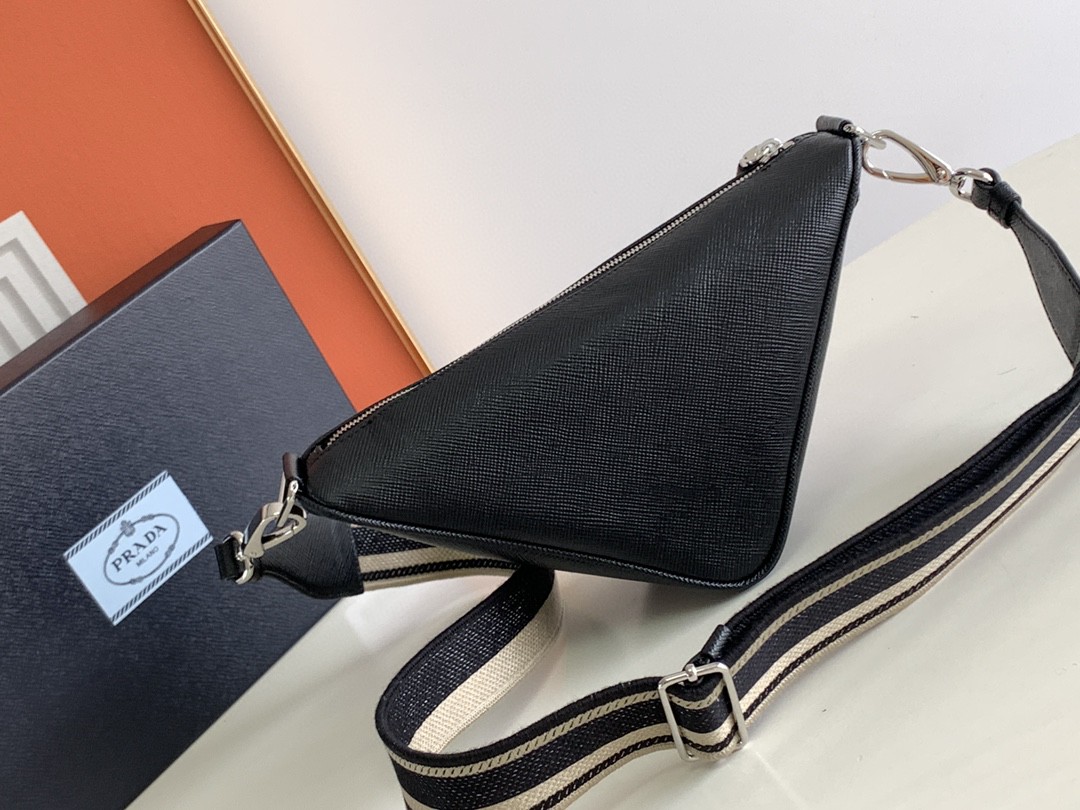 Prada Saffiano Prada Triangle Bag Green/Black/White For Women 11.1 in / 28 cm 2VH155_2FAD_F0458_V_OOO