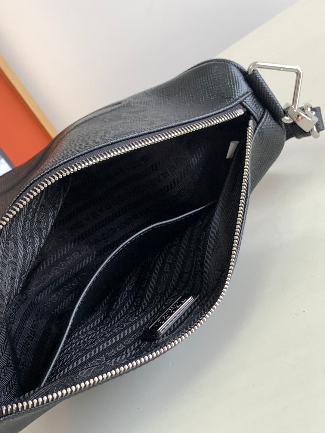 Prada Saffiano Prada Triangle Bag Green/Black/White For Women 11.1 in / 28 cm 2VH155_2FAD_F0458_V_OOO