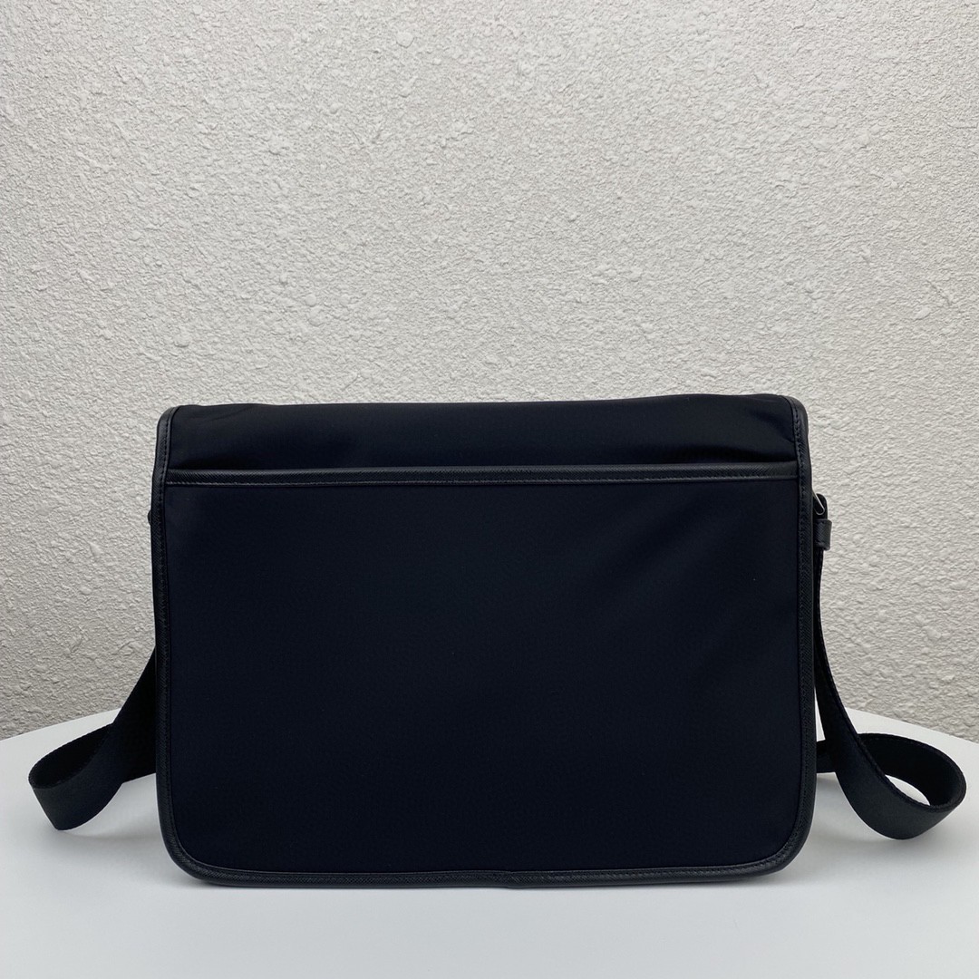Prada Saffiano Shoulder Bag Grey and Black For Women 12.6 in / 32 cm