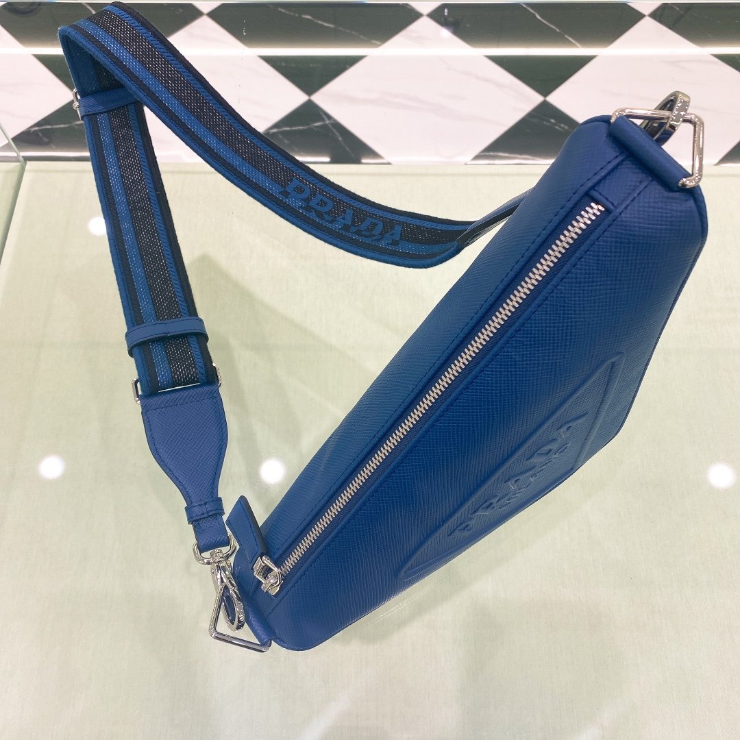 Prada Saffiano Triangle Bag Blue For Women, Women’s Bags 11in/28cm 2VH155_2FAD_F0016_V_OOO