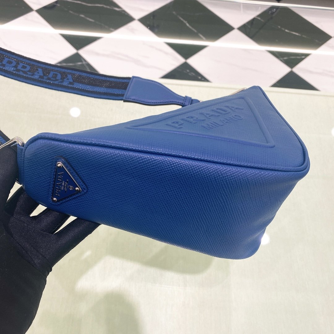 Prada Saffiano Triangle Bag Blue For Women, Women’s Bags 11in/28cm 2VH155_2FAD_F0016_V_OOO