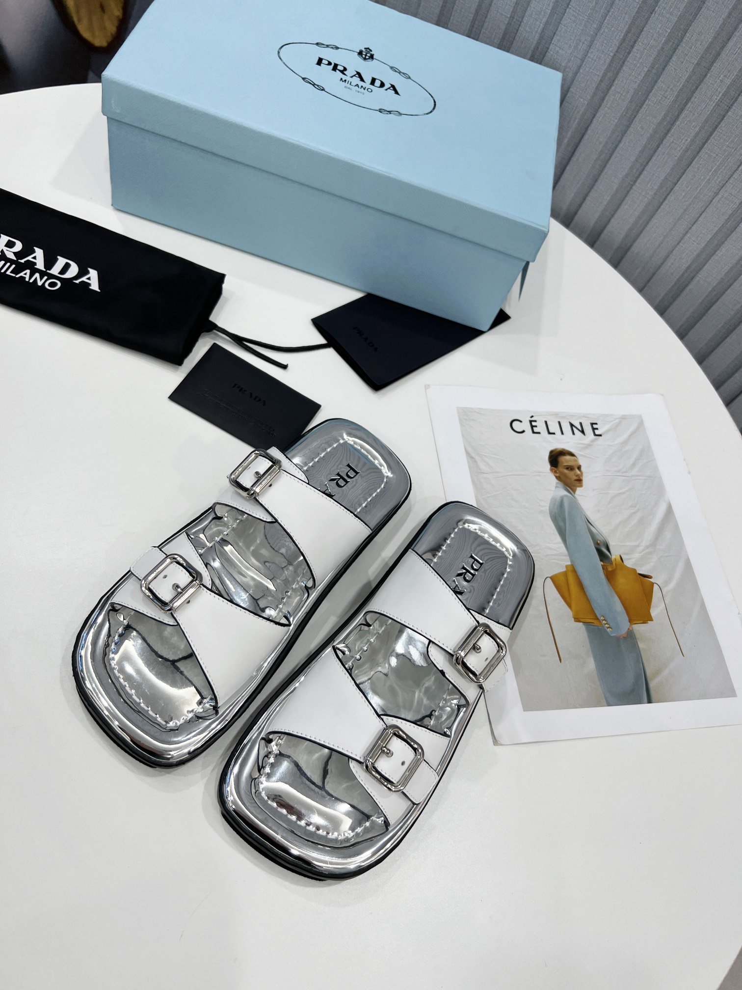 Prada Sandals White For Women 0.8in/20mm PRD 1XX628_248_F097W_F_020