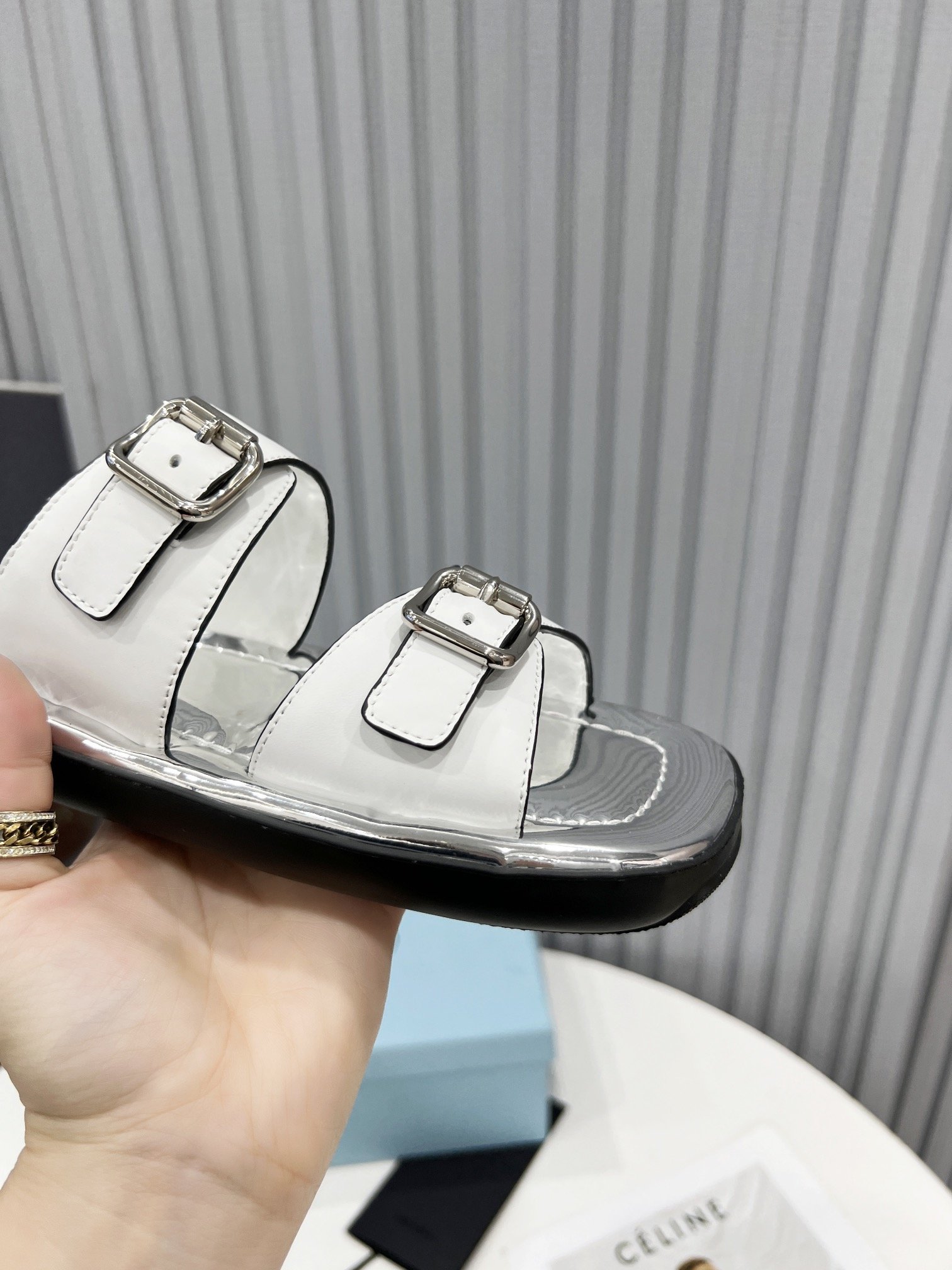 Prada Sandals White For Women 0.8in/20mm PRD 1XX628_248_F097W_F_020