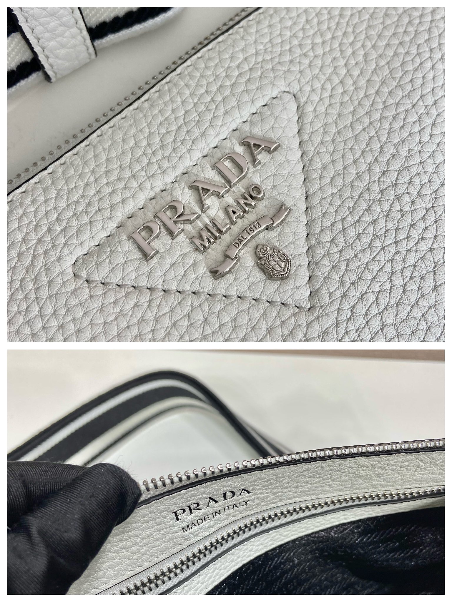 Prada Shoulder Bag White For Women, Women’s Bags 11.8in/30cm 1BH050_2DKV_F0009_V_3OM