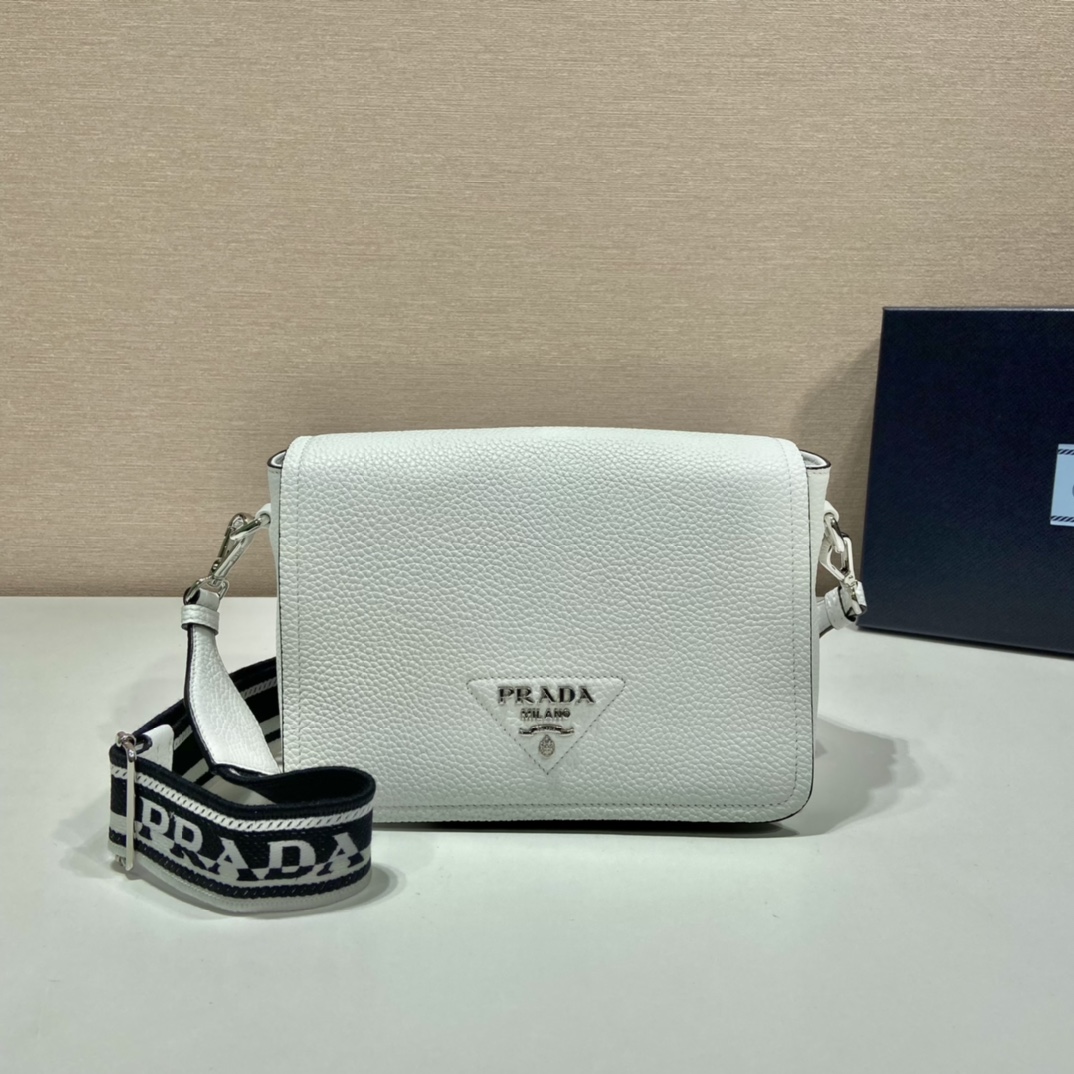Prada Shoulder Bag White For Women, Women’s Bags 9in/23cm 1BD314_2DKV_F0009_V_3OO