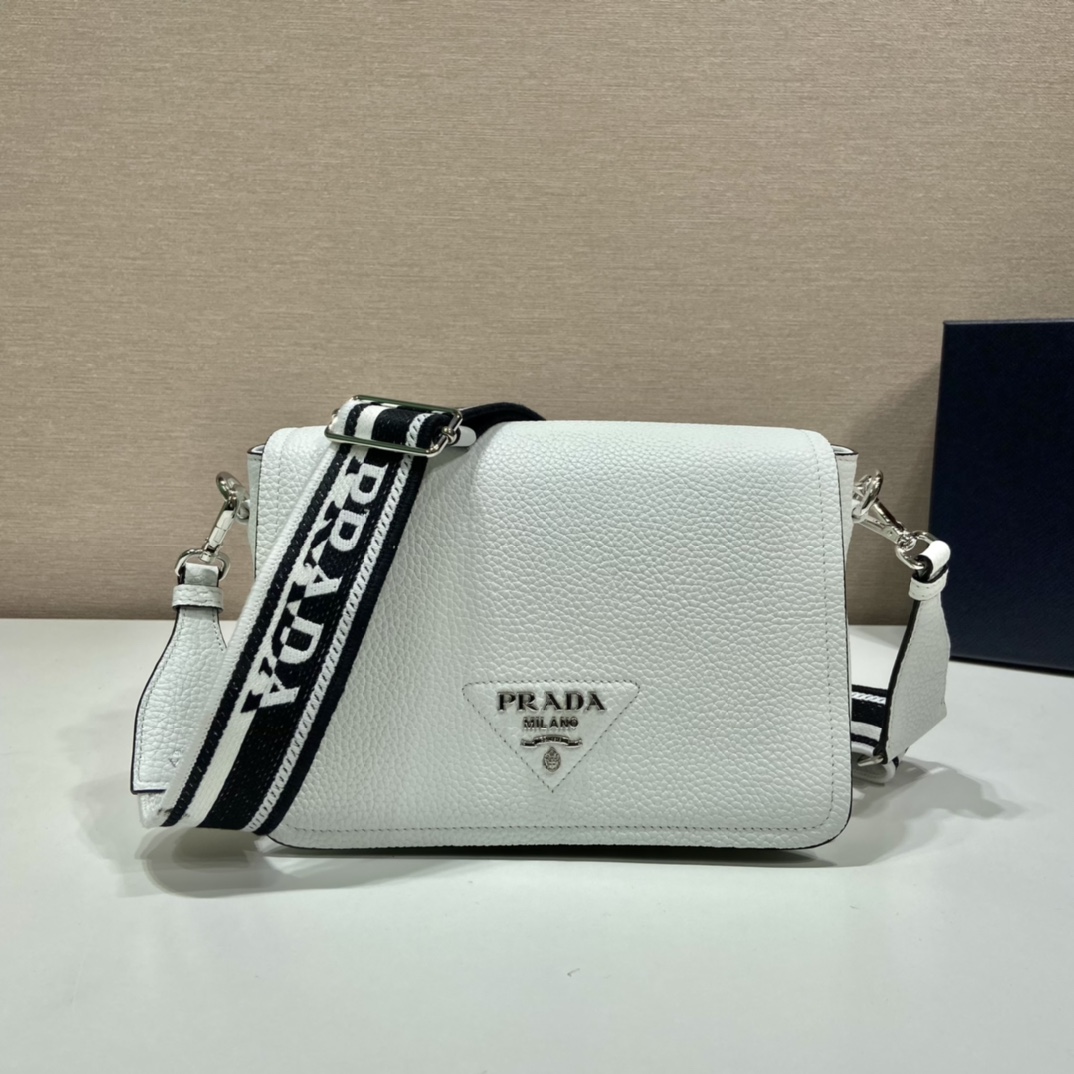 Prada Shoulder Bag White For Women, Women’s Bags 9in/23cm 1BD314_2DKV_F0009_V_3OO