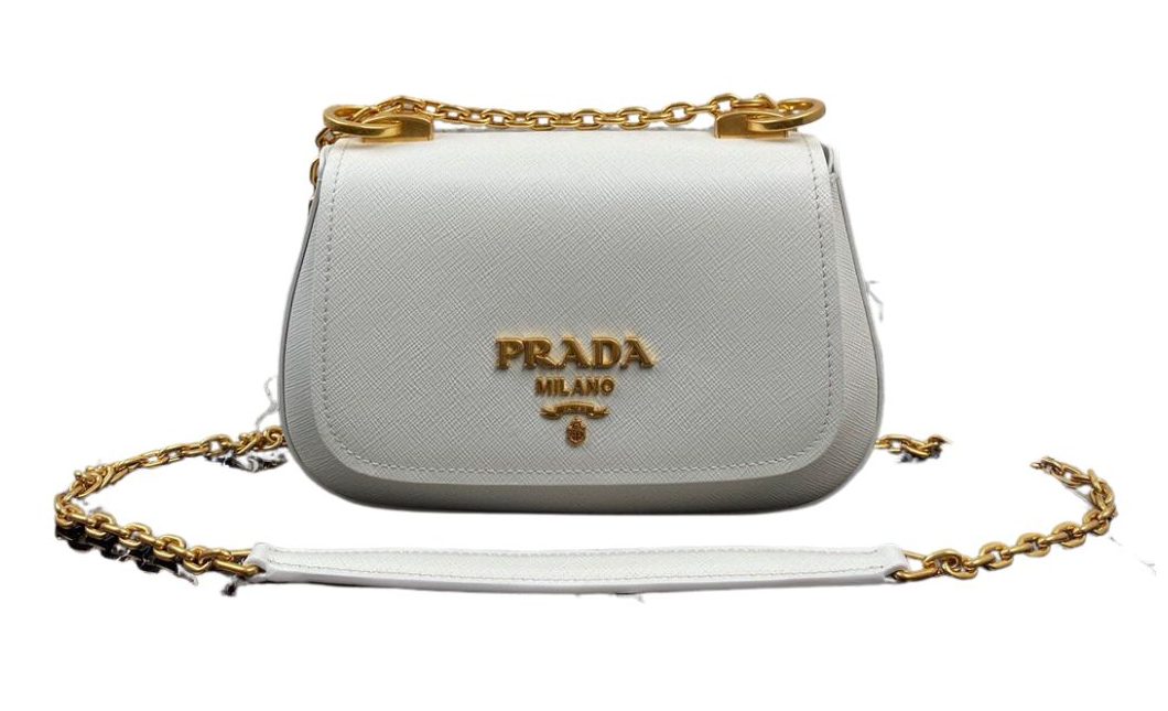 Prada Shoulder Bag White/Black/ Beige For Women 8.6 in / 22 cm